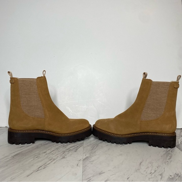Sam Edelman Laguna Light Brown Suede Lug Sole Chelsea Boot 9 1/2 M - Picture 5 of 14